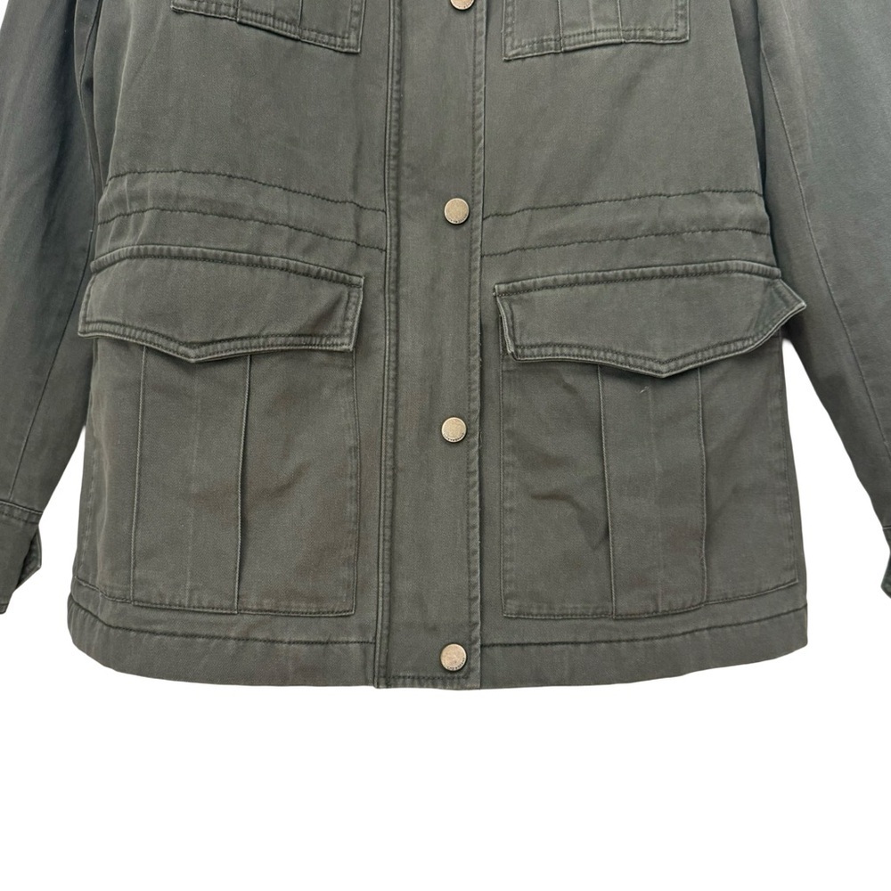 LUCKY BRAND Cotton Twill Hooded Jacket Anorak Utility Military Army Field Barn S - Picture 7 of 15